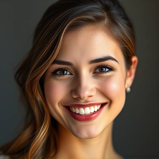 Professionelt headshot af en skuespillerinde i 20'erne med smil, velegnet til castingbrug.